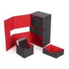 Card Deck Box with 3 Drawers Large Capacity Magnetic Closure PU Leather Game Card Storage Box for Holding Over 200 Cards