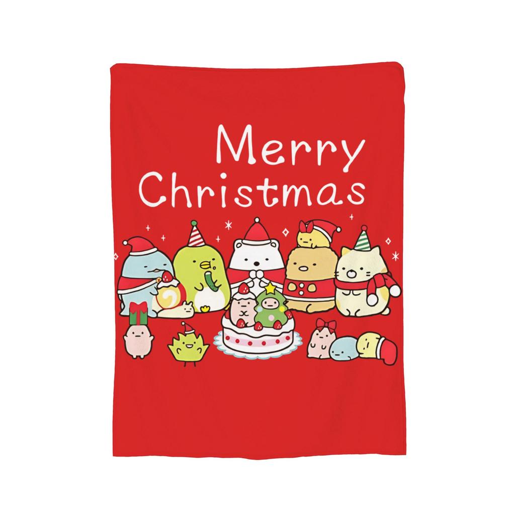 Sumikko Gurashi Penguin Knitted Blanket Flannel  Ultra-Soft Throw Blanket for Airplane Travel Bedspread