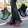 Trendy Men's Short and Medium Rain Shoes Multi-color Sports Rubber Shoes Thickened and Widened Non-slip Environmentally Friendly Rain Boots
