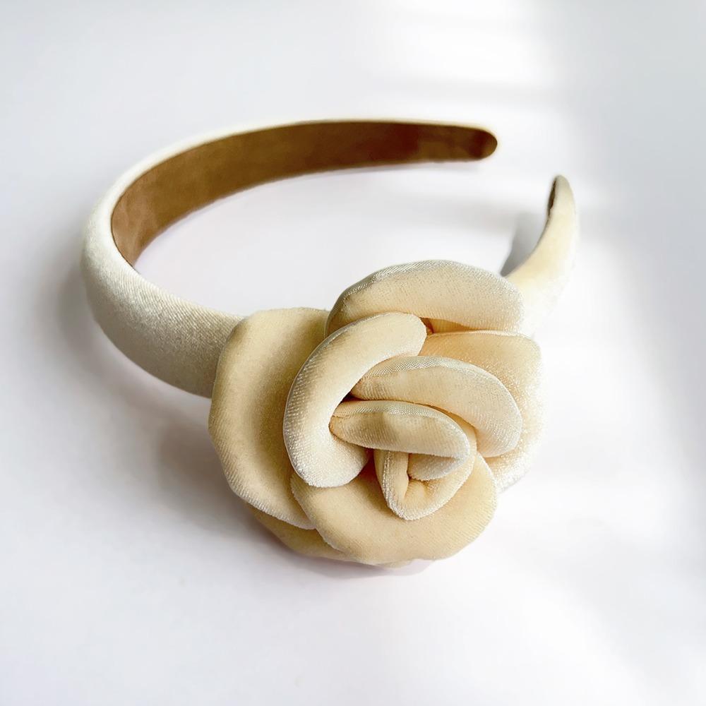 Oversize Rose Women Hairband Lady Headwear Velvet Rose Crown Fashion Hair Hoop Women