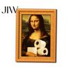 Customizable Fridge Art Frames Funny Small Wooden Magnet Picture Frame, Vintage Oil Painting Pattern Retro Style Magnetic Refrigerator Locker for Home