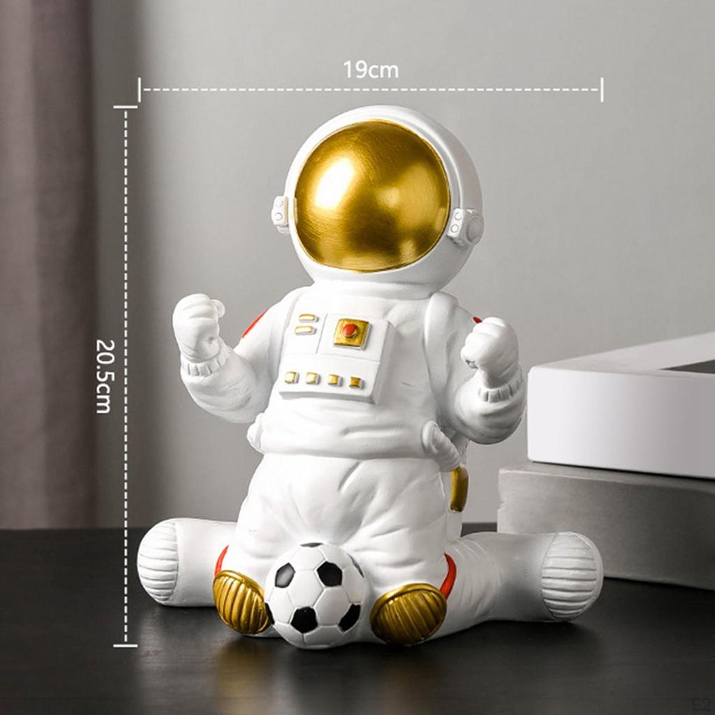 -Смоляная статуэтка Космическая фигурка Фигурка космонавта Украшение Скульптура для детской комнаты Книжной полки, Спальни,