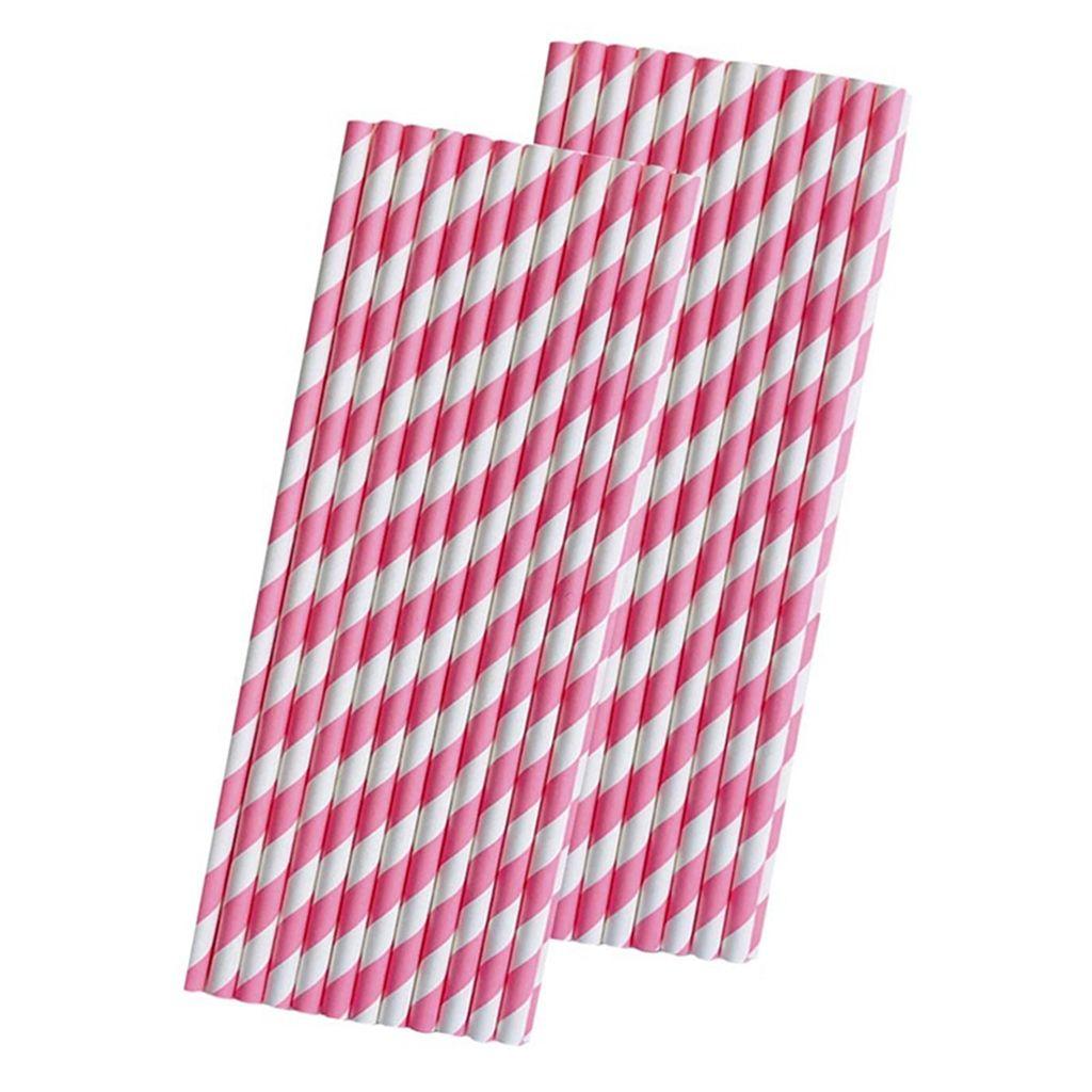 Colorful Stripe Pattern Drinking Accessories Paper Drinking Straws Disposable Straws Party Supplies