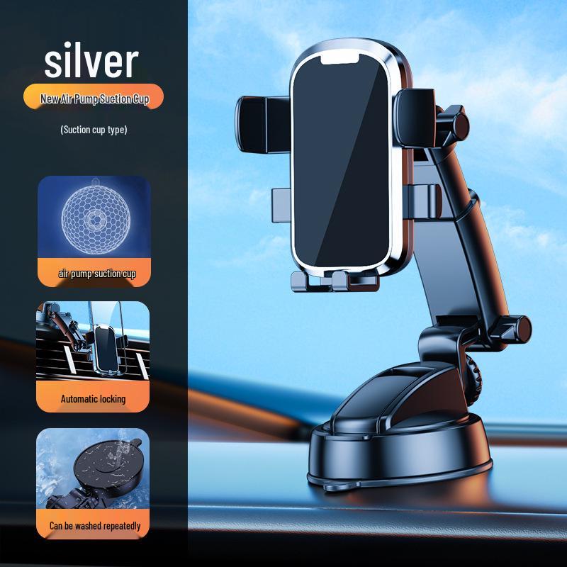 Universal Car Phone Holder with Large Suction Cup, 360° Rotatable and Multi-Directional Adjustment