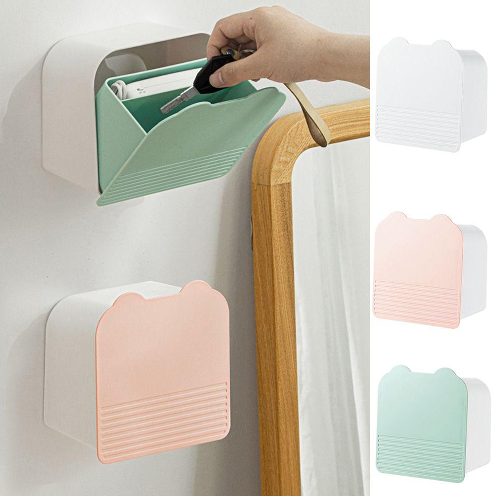 Flip-top Cosmetics Cotton Storage Box Plastic Wall Organizer Box Sanitary Pad Storage Box  Bathroom