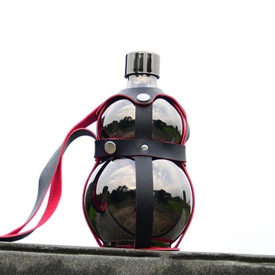 Бутылка-тыква 1500 мл, нержавеющая сталь, чайник-тыква, большая вместимость, спортивная дорожная бутылка для спортзала, в китайском ретро-стиле