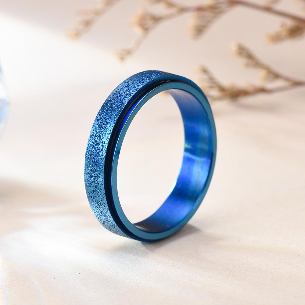 Семицветное матовое вращающееся кольцо из титановой стали