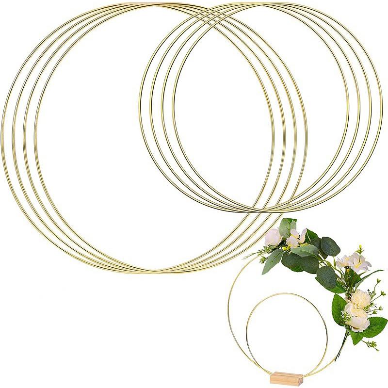 1PC Iron Hoops DIY Craft Metal Ring Black Wedding Wreath Handmade Iron Flower Rings Gold Party Decoration