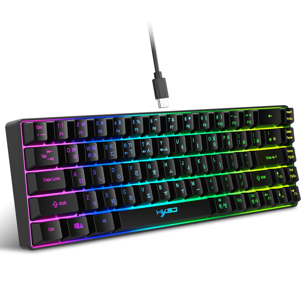 Xiaomi 68 Keys Gaming Keyboard USB Wired Portable 20 RGB Backlight Spanish Korean Russian Keyboard for Windows Laptops Computer