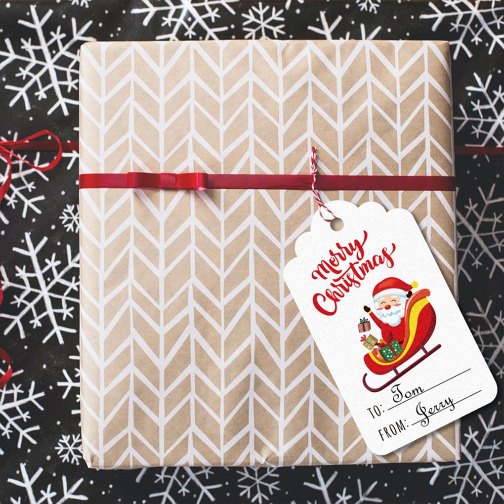150 шт. рождественских упаковочных пакетов, подвесные бирки с веревками, этикетки из крафт-бумаги, украшения своими руками, аксессуары для упаковки зимних праздников