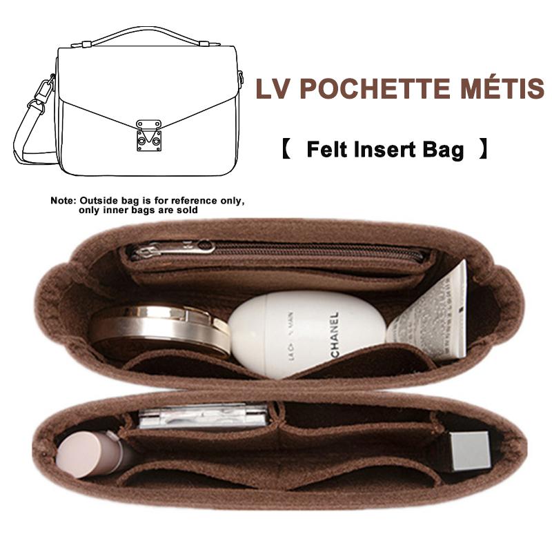 Сумка-органайзер из войлока EverToner Подходит для сумки POCHETTE MÉTIS Хранение Косметика Портативный Органайзер-вставка для путешествий Войлочная сумка для макияжа