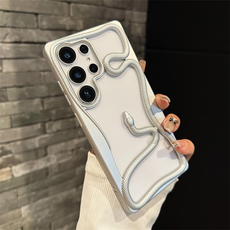 3D чехол-змея для Samsung Galaxy S25 Ultra S24 S23 FE S22 A56 A36 A26 A06 A16 A55 A54 A15 A14 Покрытие Полый Бампер