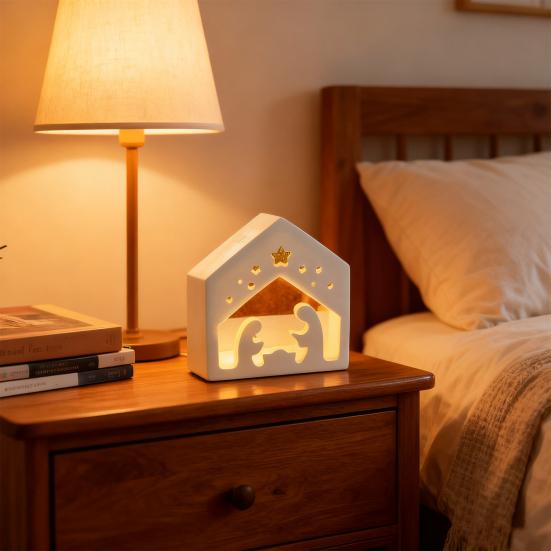 Christmas Nativity Lamp Silicone Mold DIY Handmade Birth of Jesus Scene Ornament Crafts Mold