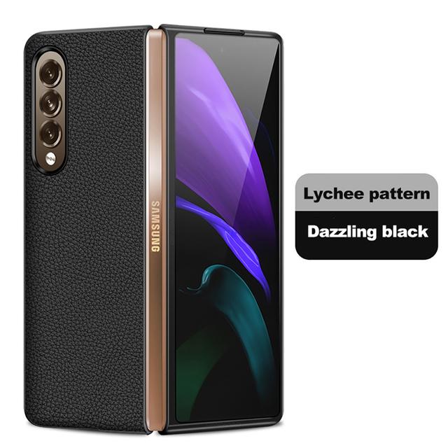 Кожаный складной чехол-экран для Samsung Galaxy Z Fold 2 3 4 5g, чехол для телефона с крестообразным рисунком, защитный чехол для Samsung