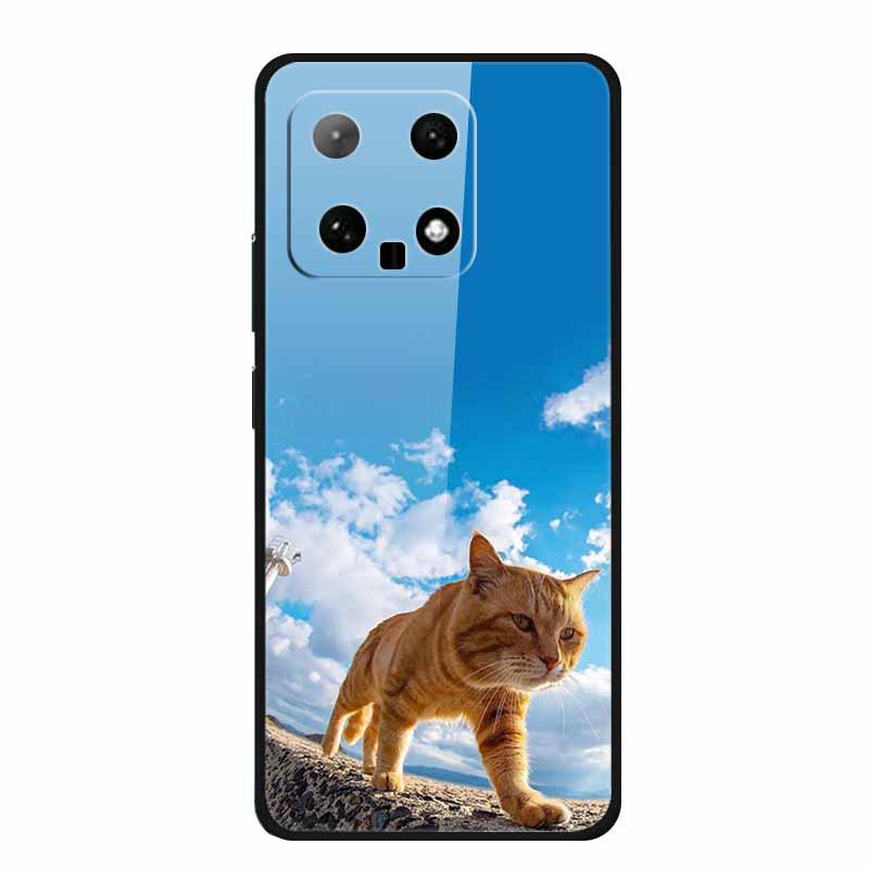 Чехол для телефона Xiaomi 14: Дизайн с разноцветными бабочками, Закаленное стекло, Креативный стиль, Хит продаж
