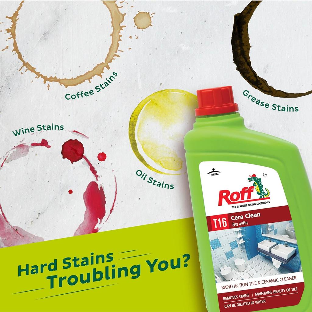 Pidilite Roff Cera Clean Очиститель для плитки, пола, стен 500 мл Удаляет жир, грязь, пятна Для ванной, кухни, дома