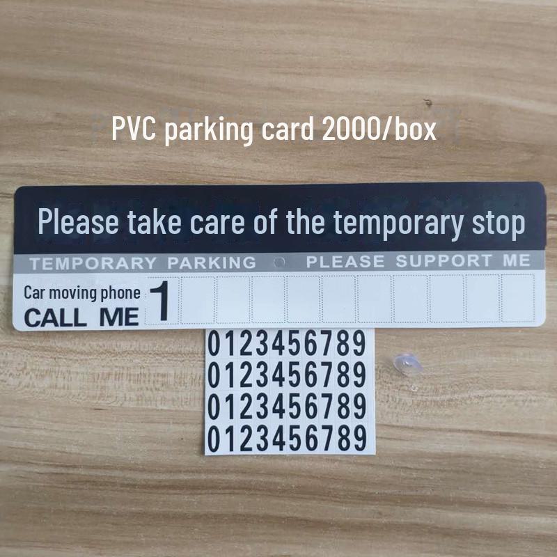 Знак временной парковки с номером телефона и карточкой с сообщением