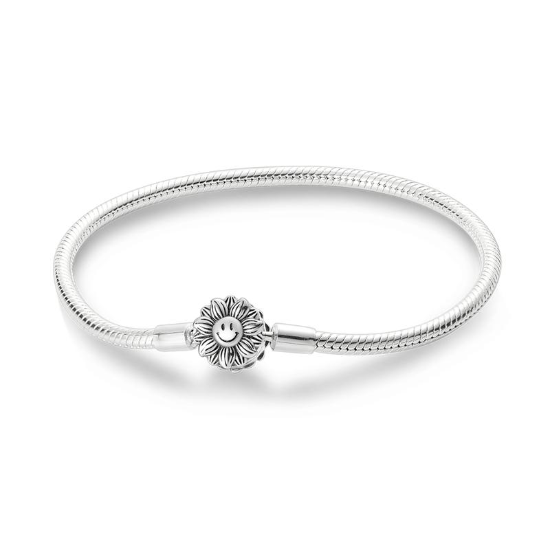 Bracelet Original 925 Sterling Silver Charm Bracelet 17-20CM Heart Love Family Star Moon Bracelet for Women Charm Jewelry Gifts