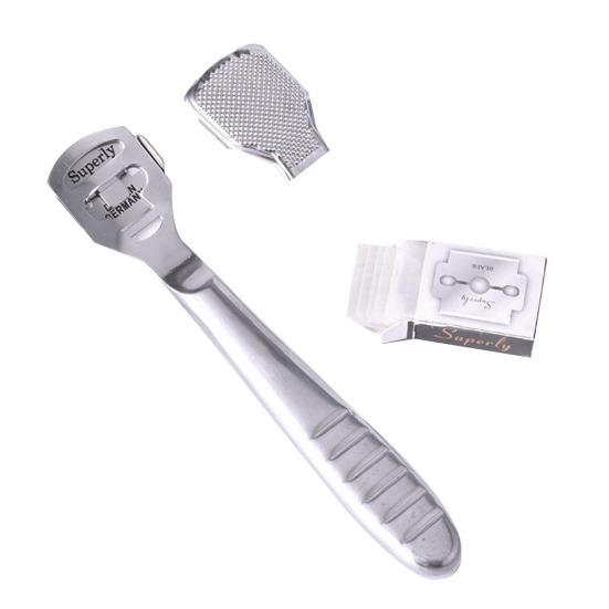 Пилочка для ног из нержавеющей стали, рашпиль, резак для кутикулы, мозолистая бритва для педикюра с лезвиями
