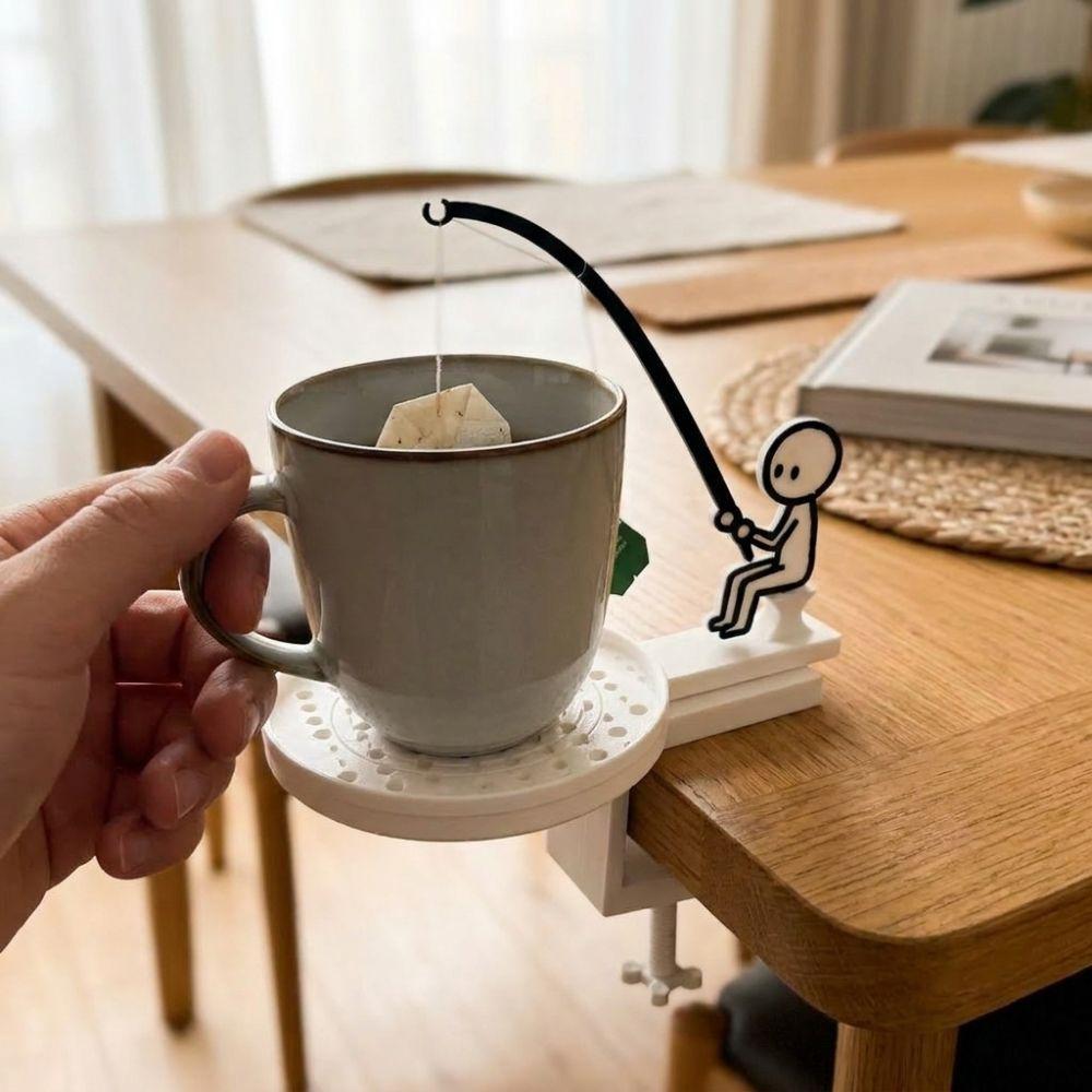 Portable Fishing Man Tea Bag Holder Heat-resistant Fisherman Tea Bag Stand Drinking Cup
