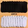 5/10/20Pairs Simple Solid Socks Soft & Lightweight All-match Low Cut Ankle Socks For Women & Men Women's Stockings & Hosiery