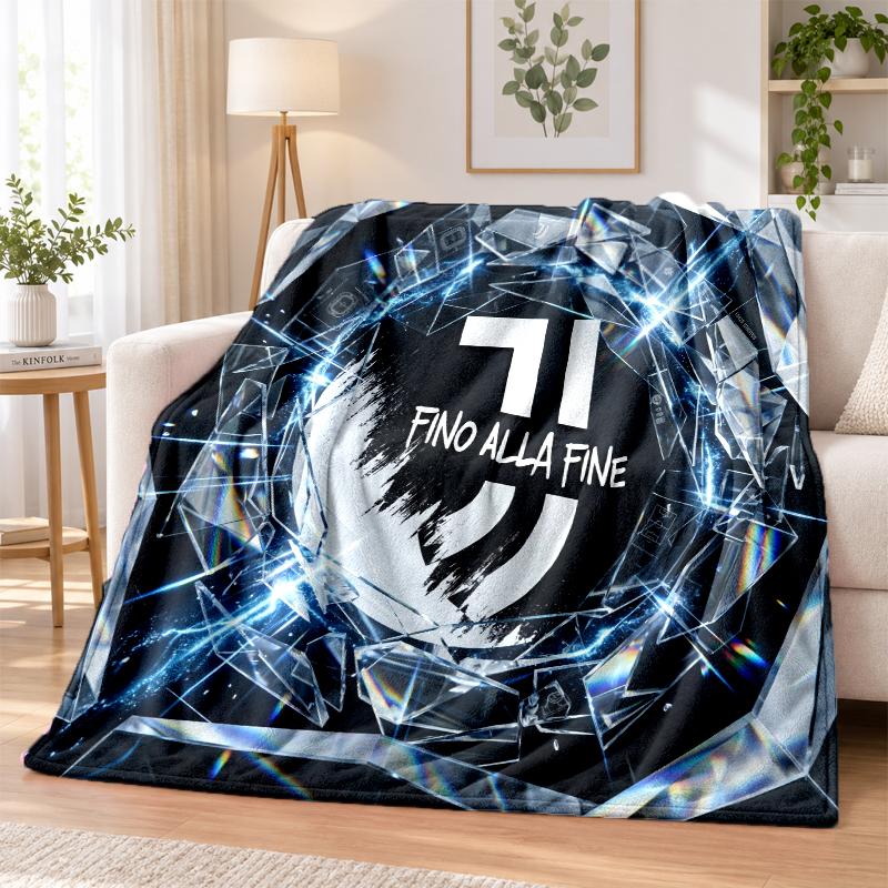 Juventus FC Printed Flannel Blanket Warm Comfort Bed Throw For Indoor Home Decoration