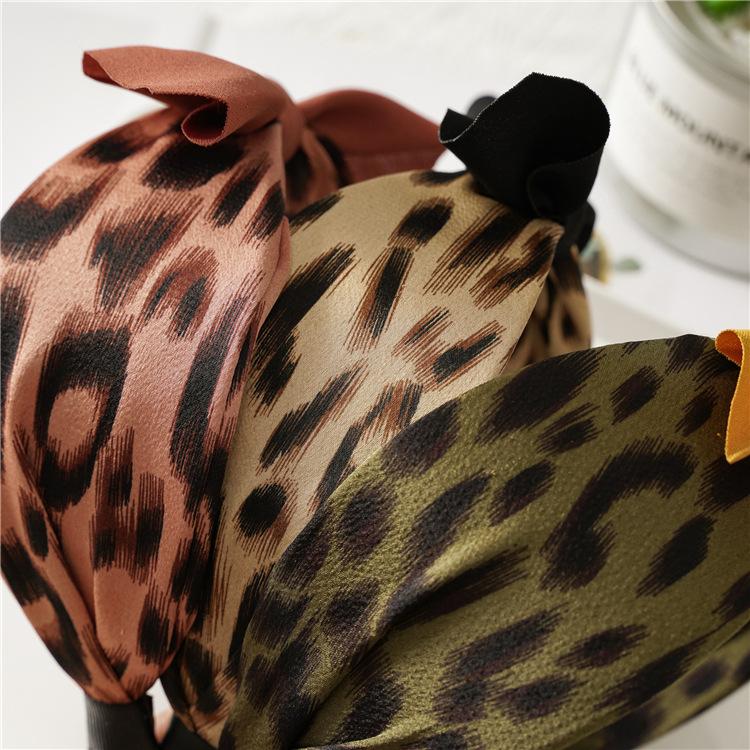 Повязка на голову, аксессуары для волос, повязка на голову с леопардовым принтом и бантом, широкая повязка на голову, заколка для волос, ювелирные изделия, модный обруч для волос
