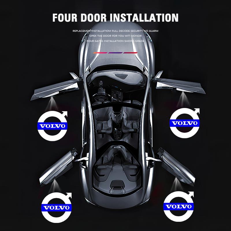 For Volvo Car HD Doors Welcome Light Led Projector Lamp Auto Accessories For Volvo Xc60 Xc90 V40 V60 S60 V50 V90 S80 C40 XC40 V7