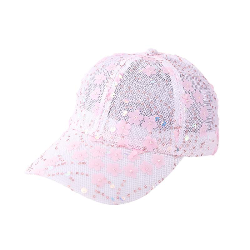 Mesh breathable hat women's summer cap sequins trendy versatile sunshade sun hat Internet celebrity baseball cap