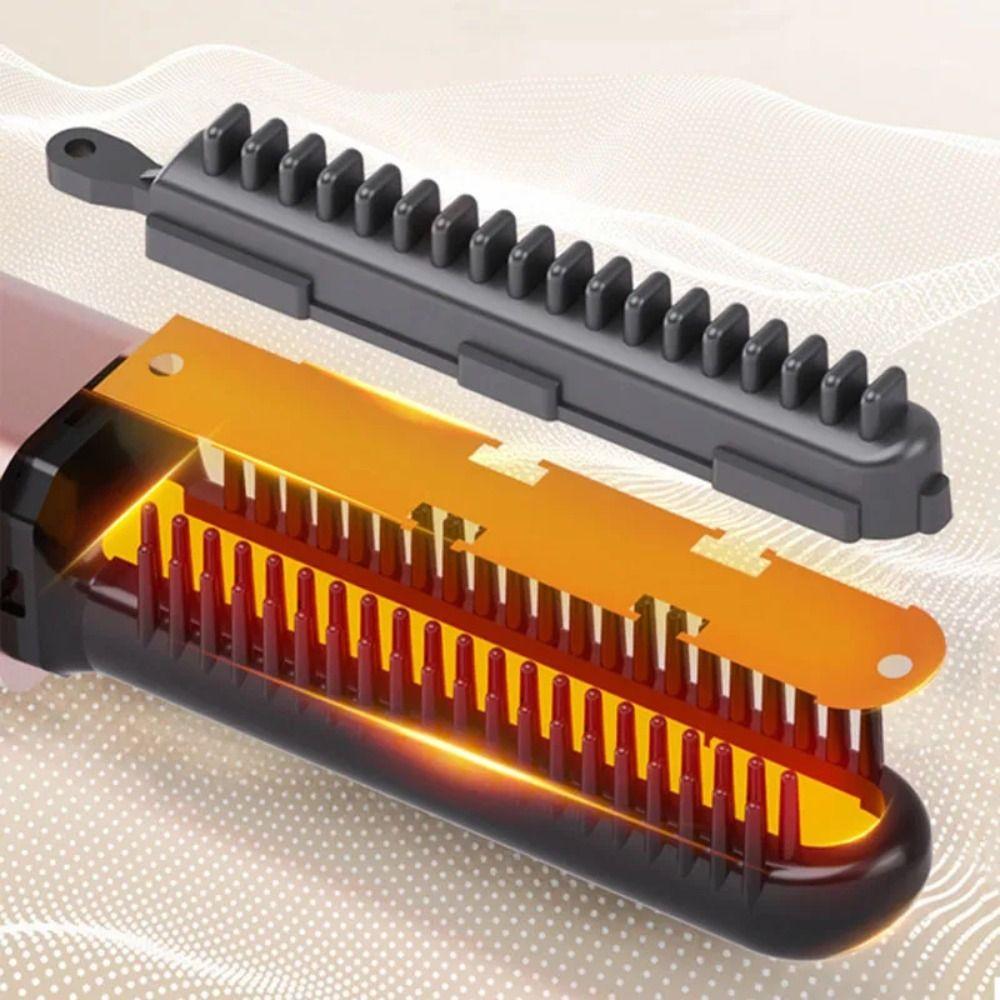 Cordless Mini Straight Hair Brush USB Charging Hair Styling Iron Blowout