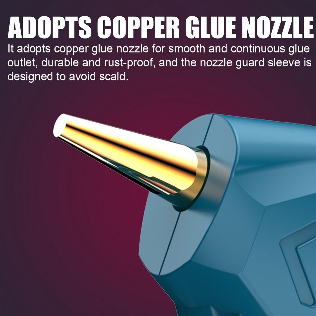 Беспроводные клеевые пистолеты для горячего расплава 5400 мАч со 100/50/20 шт. клеевых стержней, медное сопло, аккумуляторные клеевые пистолеты для горячего расплава, инструмент для ремонта поделок своими руками, USB 80 Вт