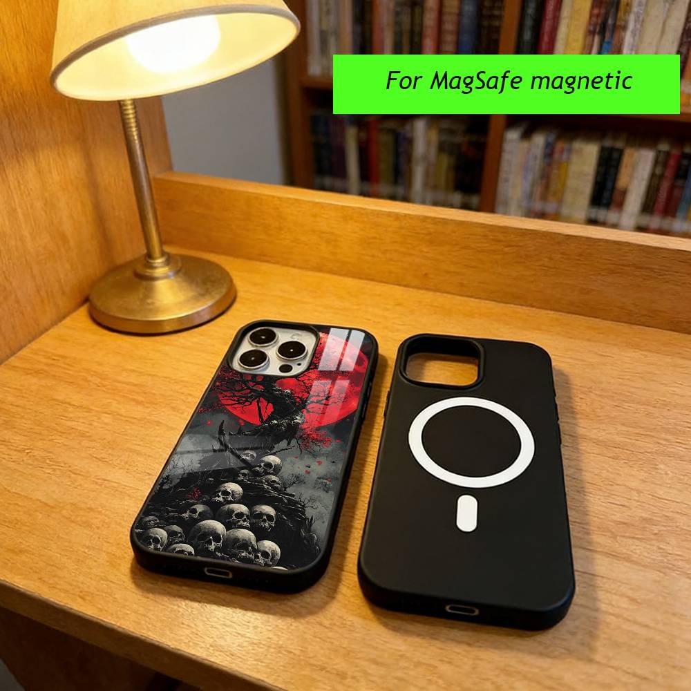 death's-head Phone Case For iPhone17,16,15,14,13,12,11 Plus,Pro Magnetic with Magsafe Wireless Charging