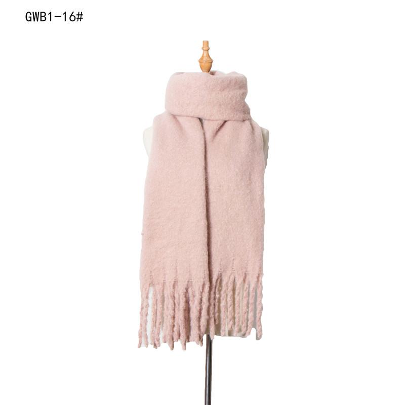 Luxury Cashmere Bright Green Women Solid Scarf Winter Shawl and Wrap Bandana Pashmina Tassel Female Foulard Thick Blanket