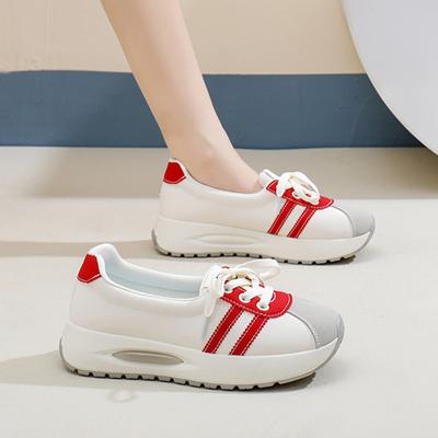 2024 женские кроссовки дышащие кожаные кроссовки дизайнерские повседневные туфли на шнуровке с мелкой подошвой модные кроссовки на платформе с толстой подошвой