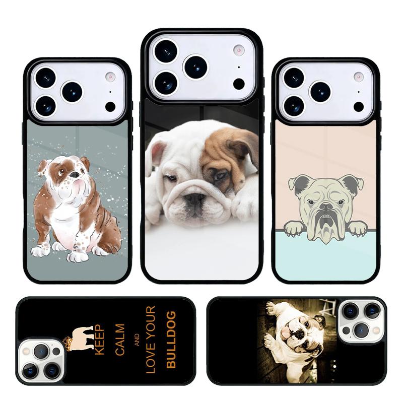 British English Bulldog Phone Case Cover for IPhone 11 12 13 14 15 16e 17 Pro Max Coque for IPhone 17 Air