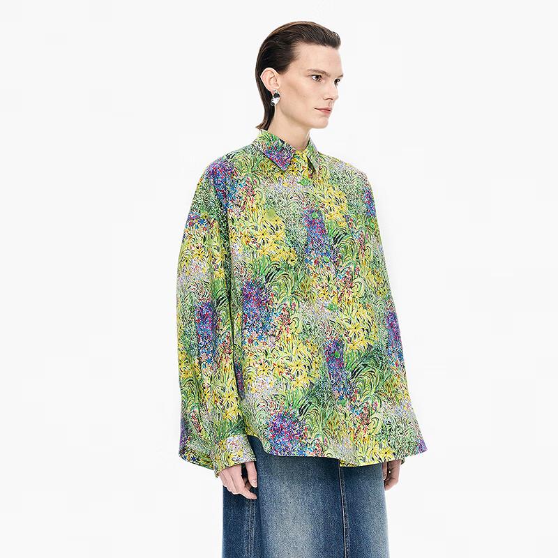 JNBY Women's Loose Fit Cotton Long Sleeve Shirt 5P7215410
