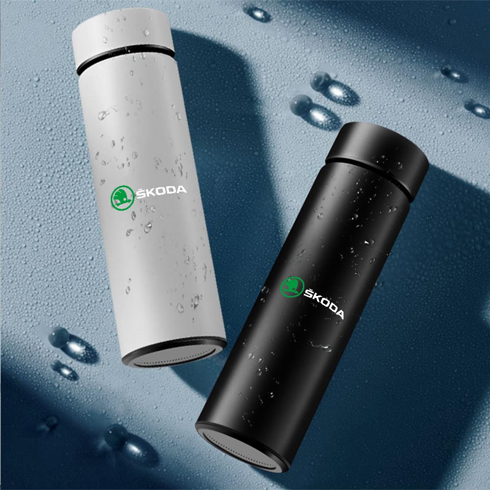 1pc Thermos Bottle Smart Cup With Temperature Display 304 Stainless Steel Vacuum Insulated Intelligent Cup For Skoda Octavia VII BI7