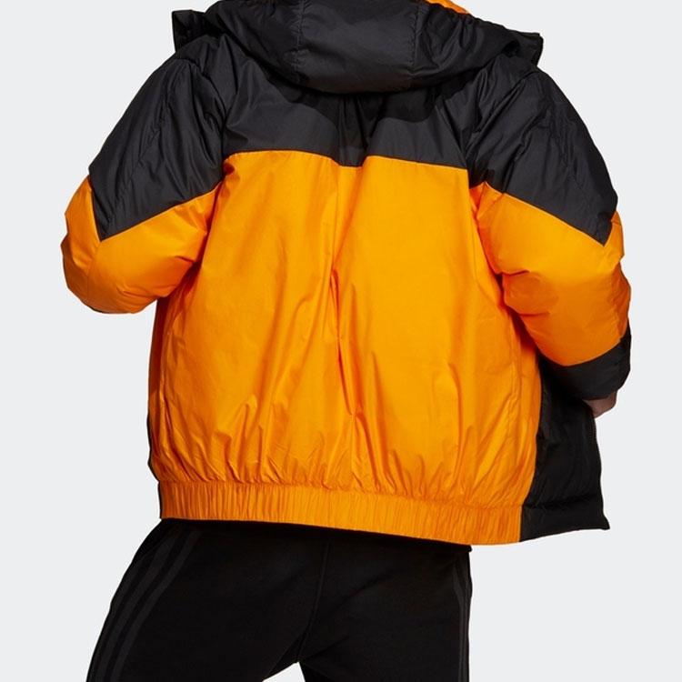 Adidas Теплый пуховик с капюшоном для спорта на открытом воздухе с цветными блоками, мужская верхняя одежда, черный GV5354