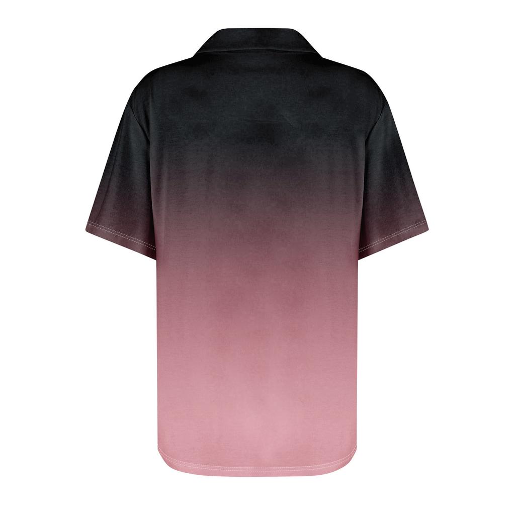 Женские футболки с коротким рукавом, плиссированные, с V-образным вырезом, с принтом, с воротником, летние топы, модные, деловые, повседневные, рабочие