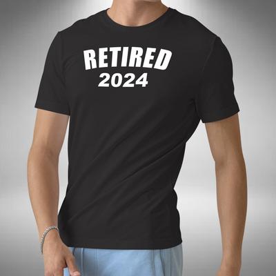 Футболка "Ушел на пенсию 2024" Смешные подарки на пенсию для мужчин Работа Уход на пенсию Маленький до 5XL