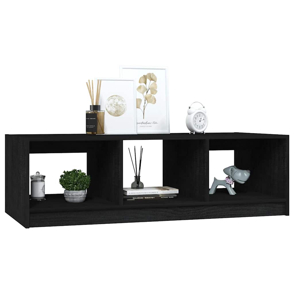 Coffee Table Black 110x50x34 cm Solid Pine Wood