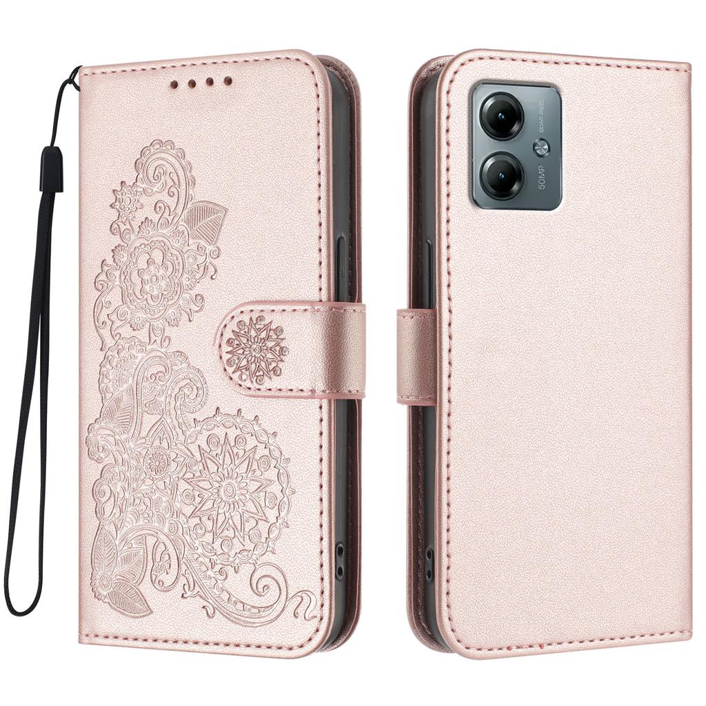 For Motorola Moto G Play (2025) 4G Phone Cases Mandala Flower Leather Wallet Mobile Cover with Strap