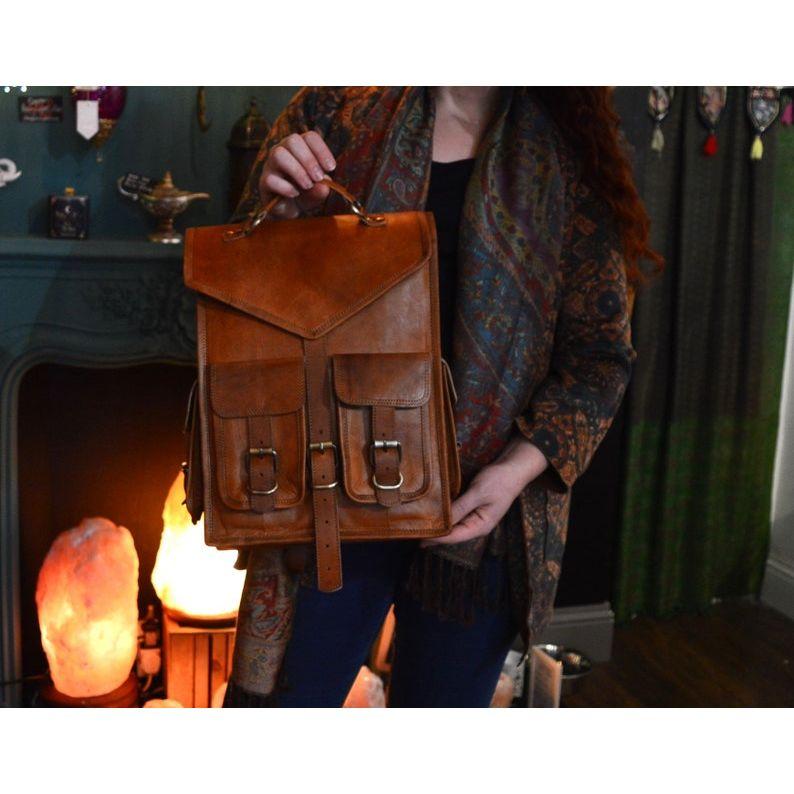 Рюкзак ручной работы из натуральной кожи, сумка-мессенджер, кожаная сумка в деревенском стиле, рюкзак с четырьмя карманами
