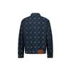 Evisu AW23 Джинсовая куртка с полным окрашиванием и принтом "Орел и Домашний Цветок" Мужские куртки Джинсово-Синий 2EAHTM3DJ1902LFCT