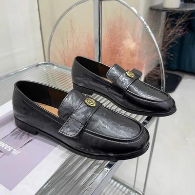 Туфли-лодочки камелия черные JK женские ретро на плоской подошве на низком каблуке для работы модные и универсальные