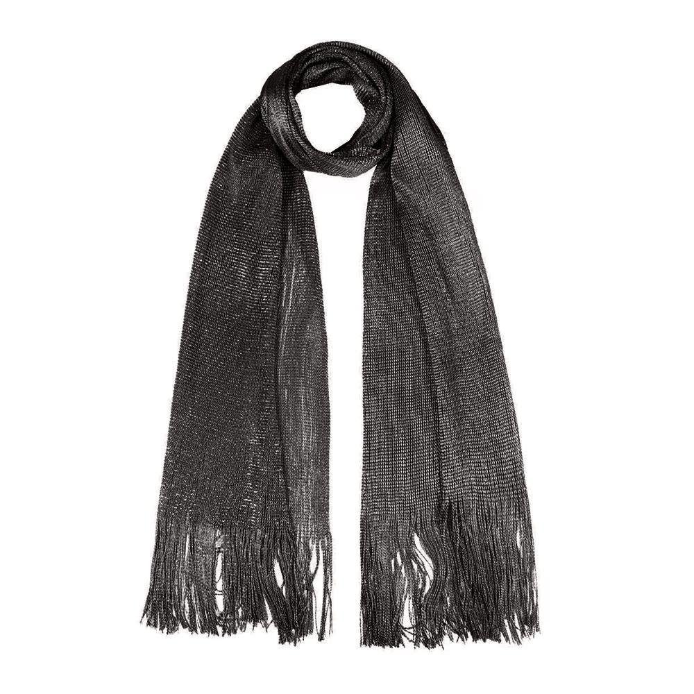 Sunscreen Lace Tassels Silk Scarf Bib Neck Cover Golden Silvery Shiny Scarves Thin Fashion Neck Warmer For Spring Summer Autumn