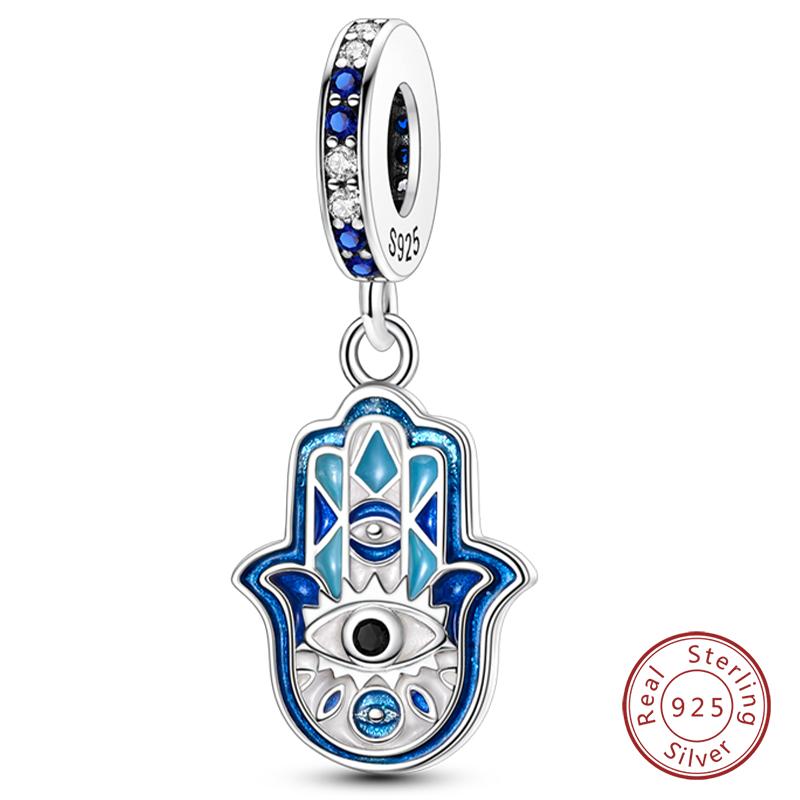 Серебро 925 Сине-фиолетовая Бабочка Флакон для духов Звездное небо Воздушный шар Шармы Бусины Подходят для DIY Браслетов S925 Украшения