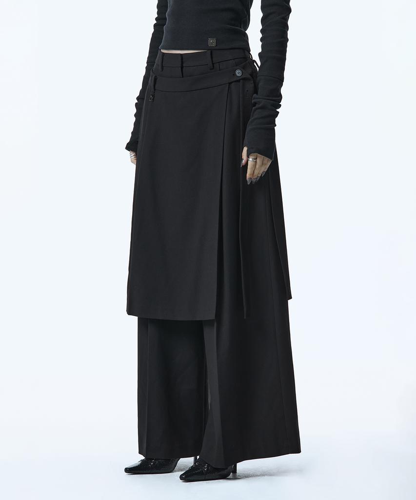 Teulimingbeodeu Overlap Set-Up Pants [Black]