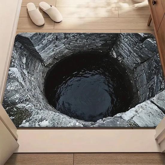 Коврик для пола 3D Коврик для пола с сильным водопоглощением с визуальным эффектом Нескользящий Быстросохнущий Ванная комната