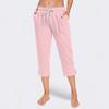 Women's Loose Mid-Low Waist Cropped Casual Drawstring Cropped Pants